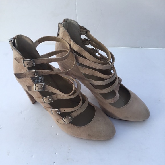 Suede Beige Vincent Camuto Shoes 8 - Picture 2 of 6